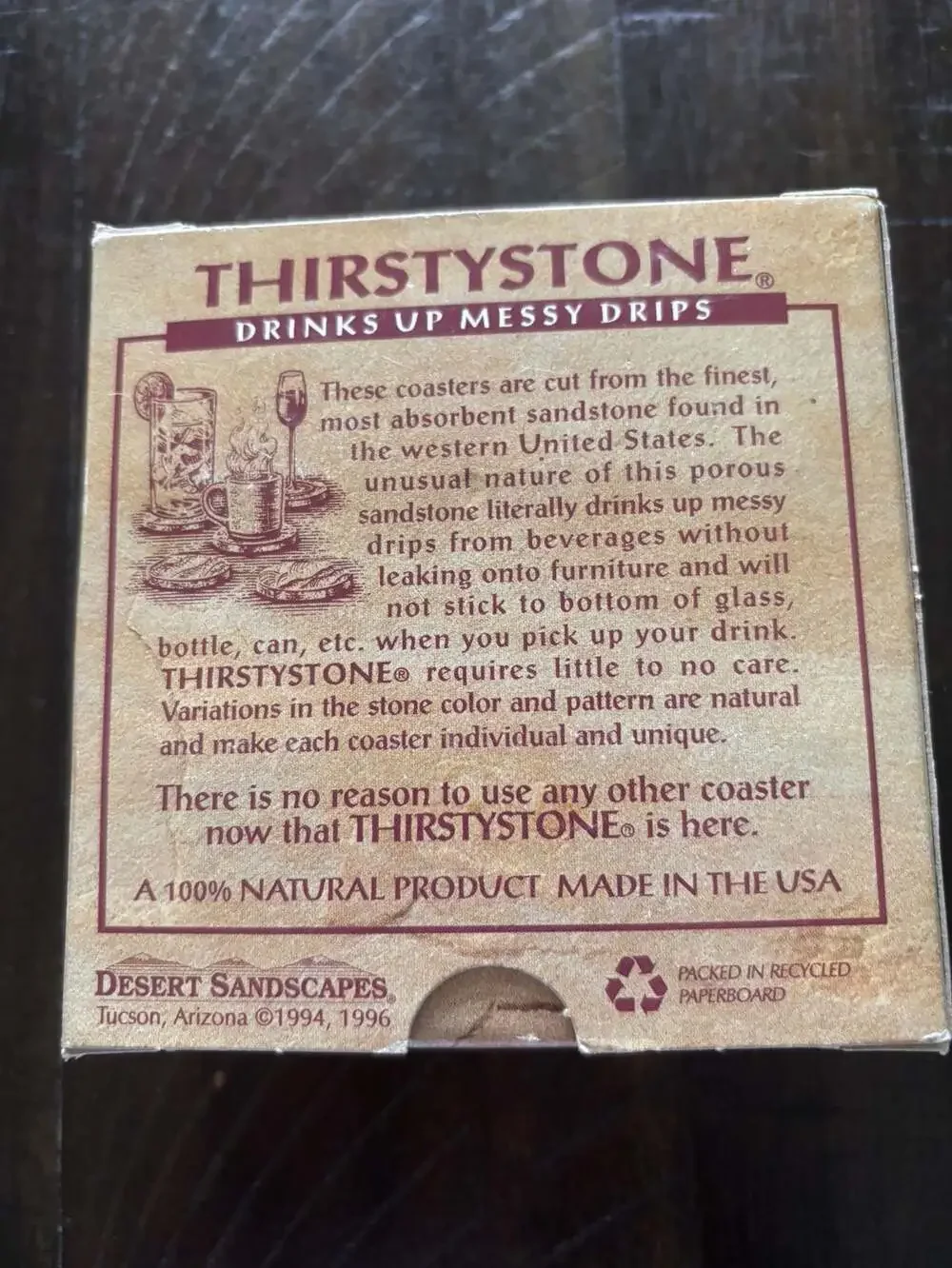 Thirstystone Natural Sandstone Coaster Mallard Duck Wildlife Scene